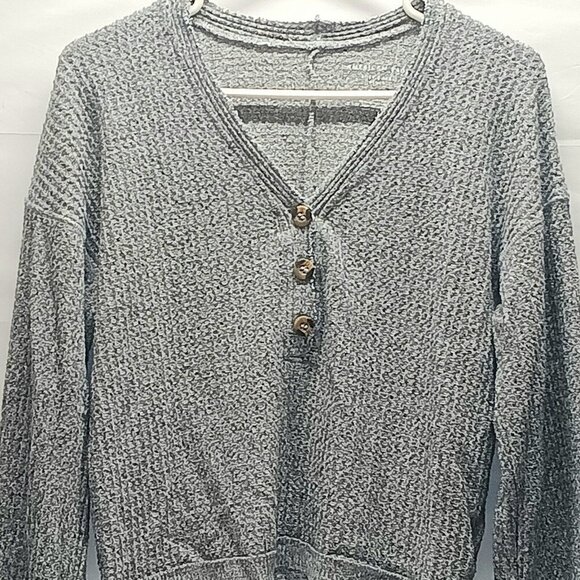 American Eagle Ladies Soft & Sexy Plush Cardigan Sweater Gray Cropped Size XS/S - Picture 2 of 6